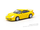 (Pre-Order) 1:64 Porsche 911 (996) GT3 -- Yellow -- Tarmac Works x IXO