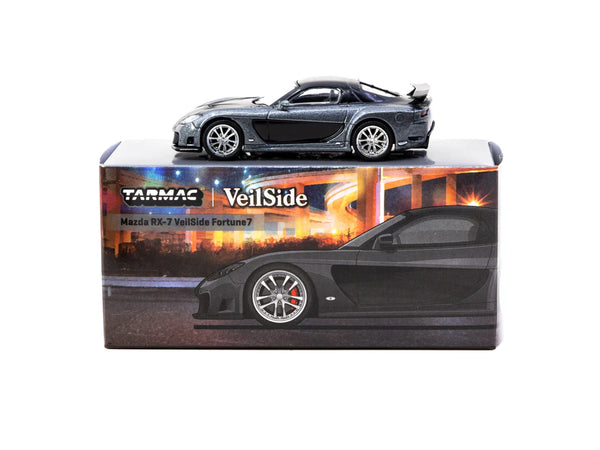 1:64 Mazda RX-7 VeilSide Fortune7 -- Grey Metallic / Black -- Tarmac W