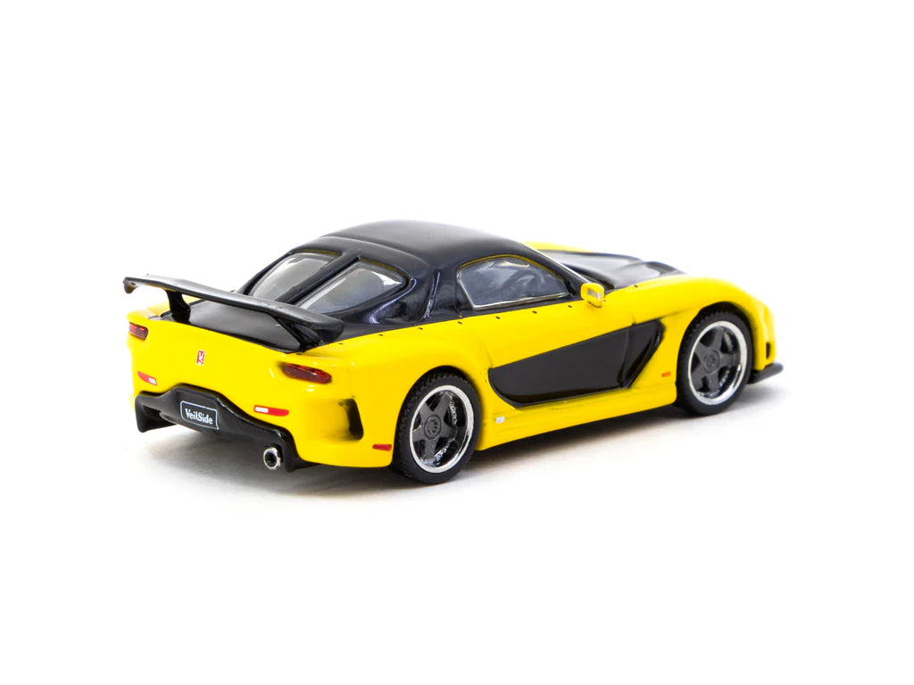 1:64 Mazda RX-7 VeilSide Fortune7 -- Yellow / Black -- Tarmac Works