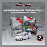 1:64 Mitsubishi Lancer GSR Evolution IV -- Silver -- Tarmac Works x Tarmac Cards