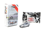 1:64 Mitsubishi Lancer GSR Evolution IV -- Silver -- Tarmac Works x Tarmac Cards