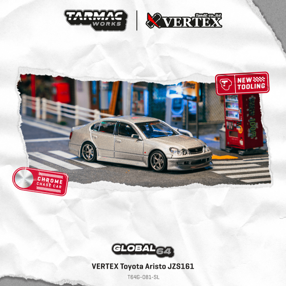 (Pre-Order) 1:64 Toyota Aristo JZS161 VERTEX -- Silver -- Tarmac Works