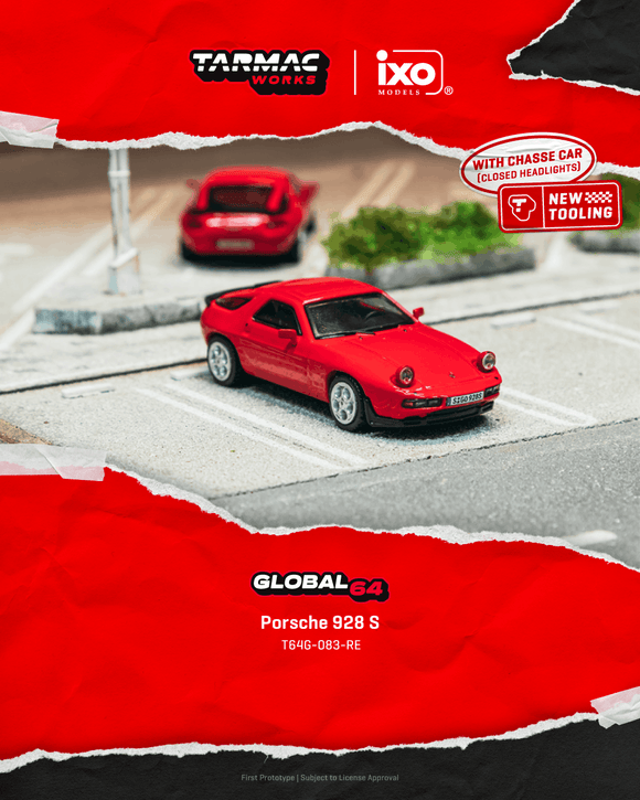 Pre-Order) 1:64 Porsche 928 S -- Red -- Tarmac Works x IXO