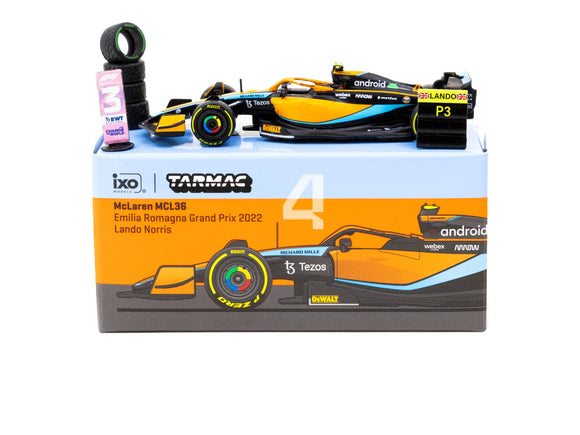 1:64 2022 Lando Norris -- Emilia Romagna GP -- McLaren MCL36 -- Tarmac Works F1