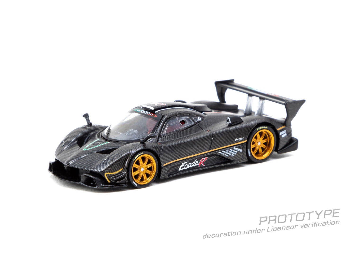 Pre-Order) 1:64 Pagani Zonda R -- Matte Exposed Carbon Fiber -- Tarma