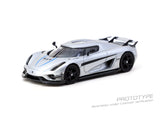 1:64 Koenigsegg Regera -- Silver / Blue Accents -- Tarmac Works x Tarmac Cards