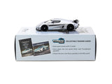 1:64 Koenigsegg Regera -- Silver / Blue Accents -- Tarmac Works x Tarmac Cards