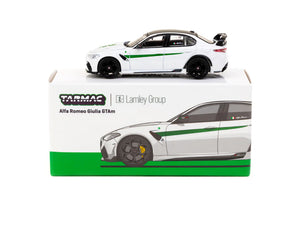 1:64 Alfa Romeo Giulia GTAM -- White w/Green Stripes -- Tarmac Works