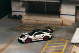 (Pre-Order) 1:64 Porsche GT3RS (992.1) MR -- White w/Red Stripe -- Tarmac Works x Minichamps