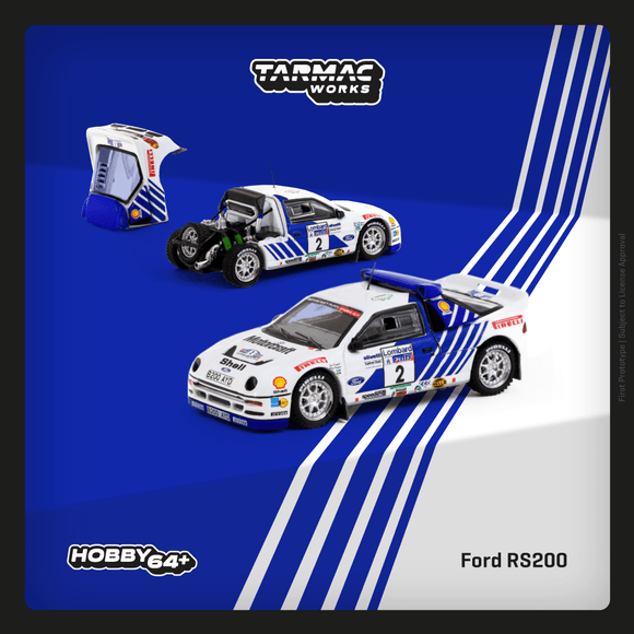(Pre-Order) 1:64 1986 Lombard RAC Rally -- #2 Ford RS200 -- Tarmac Works