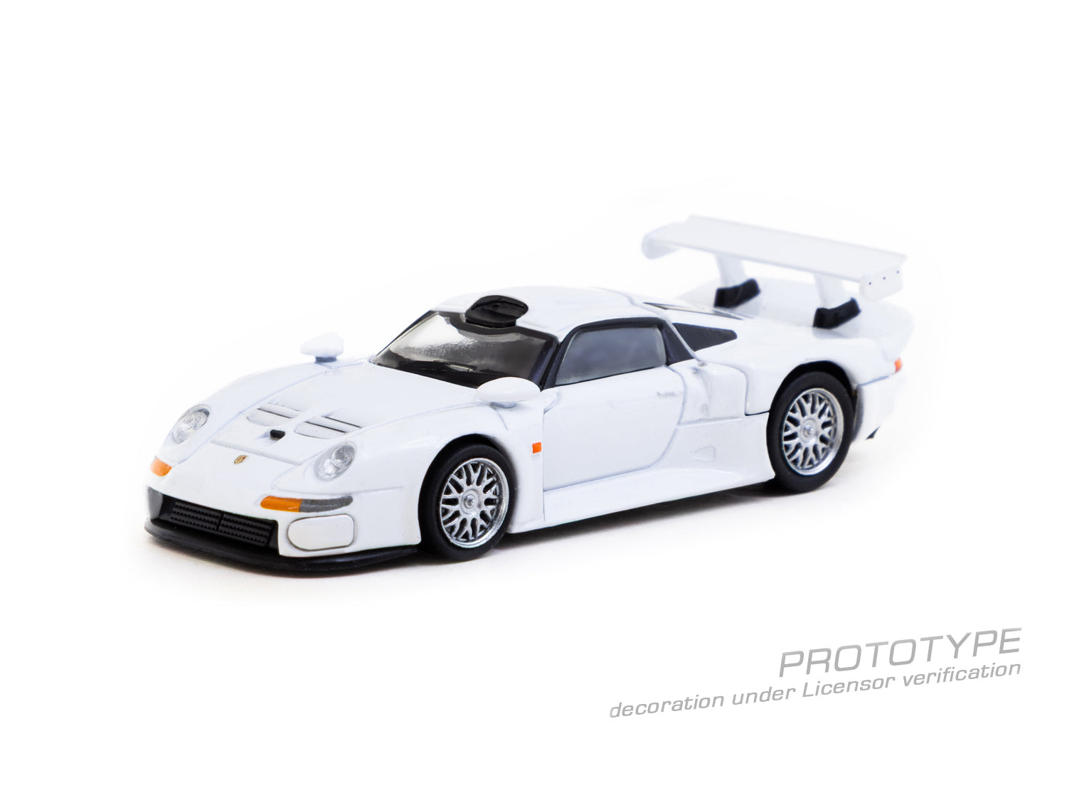 Pre-Order) 1:64 Porsche 911 GT1 -- White -- Tarmac Works x Tarmac Car