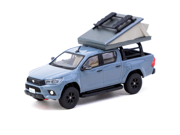 1:64 Toyota Hilux w/Roof-Top Camping Tent -- Grey -- Tarmac Works