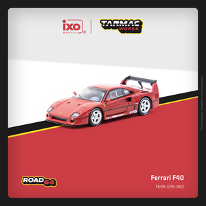 Pre-Order) 1:64 Ferrari F40 -- Red -- Tarmac Works x IXO