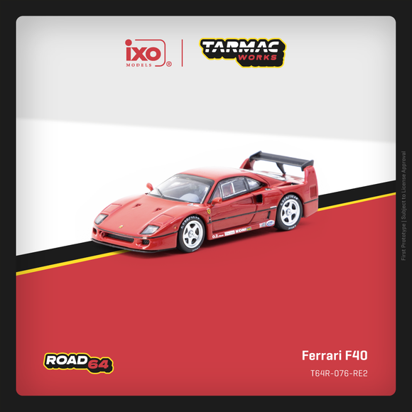 (Pre-Order) 1:64 Ferrari F40 -- Red -- Tarmac Works x IXO