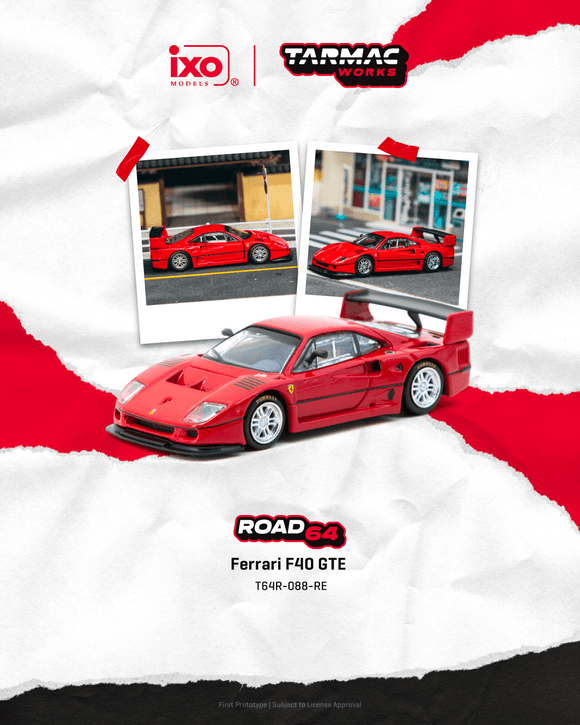 (Pre-Order) 1:64 Ferrari F40 GTE -- Red -- Tarmac Works