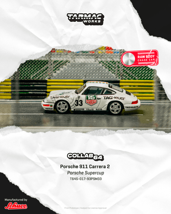 (Pre-Order) 1:64 1993 Monaco Winner - Porsche Supercup -- #33 Porsche 911 Carrera 2 -- Tarmac Works x Schuco
