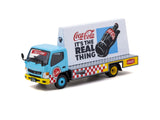 1:64 Mitsubishi Fuso Canter Truck -- Coca-Cola - Blue/Yellow -- Tarmac Works