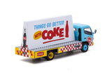 1:64 Mitsubishi Fuso Canter Truck -- Coca-Cola - Blue/Yellow -- Tarmac Works