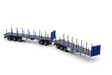 1:50 Road Train Truck Trailer Set with Dolly -- Blue -- Tekno