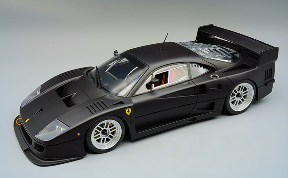 (Pre-Order) 1:18 Ferrari F40 LM 1996 (Press Version) -- Matt Black w/Silver Wheels -- Tecnomodel