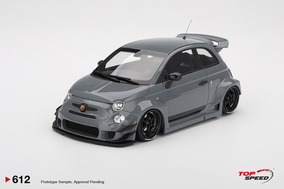 (Pre-Order) 1:18 Fiat Abarth 595 LB-WORKS x Abas Works -- Grey -- TopSpeed Model