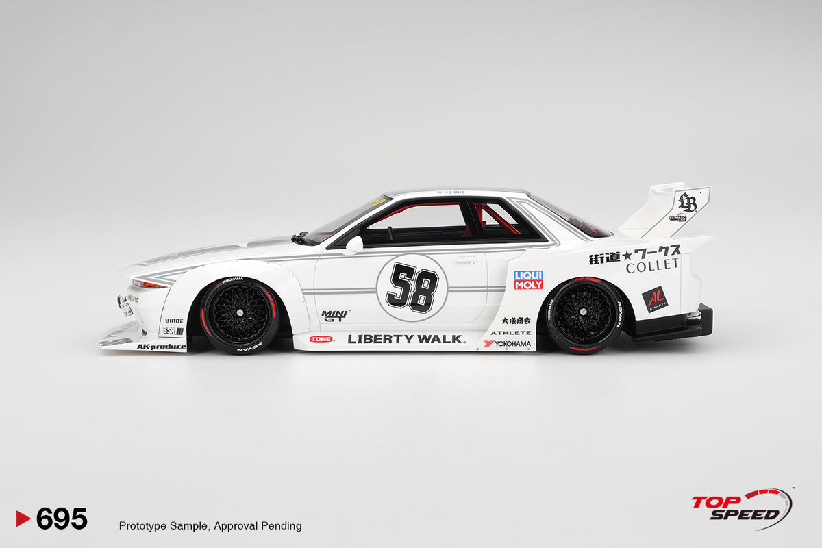 (Pre-Order) 1:18 Nissan GT-R32 LBWK Kaido Works -- White TAS 2025 -- T