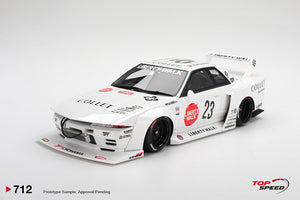Pre-Order) 1:18 Nissan GT-R32 LBWK Kaido Works -- #23 White LB-Hinoma