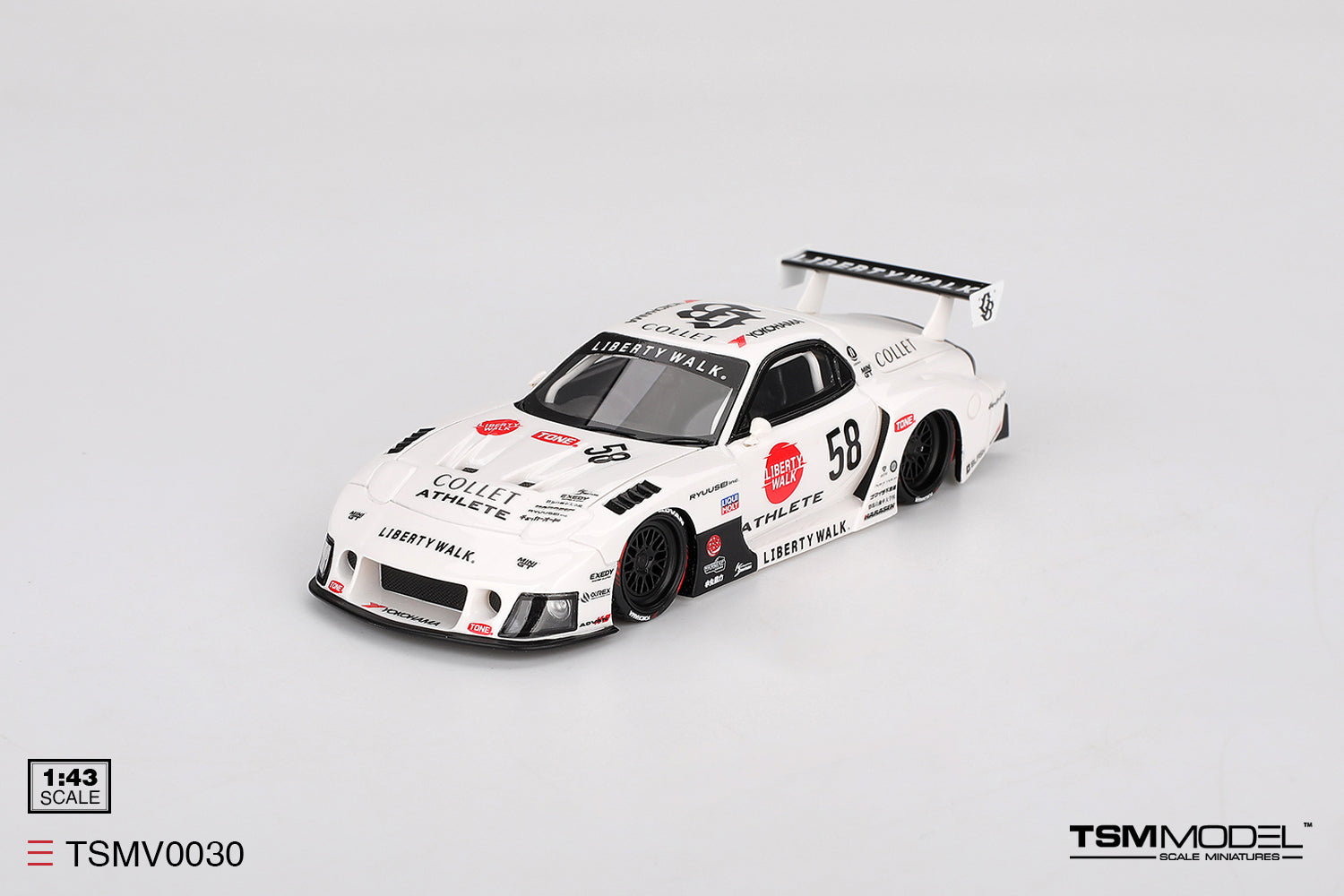 Pre-Order) 1:43 Mazda RX-7 LB-Super Silhouette -- White ATHLETECOLLET