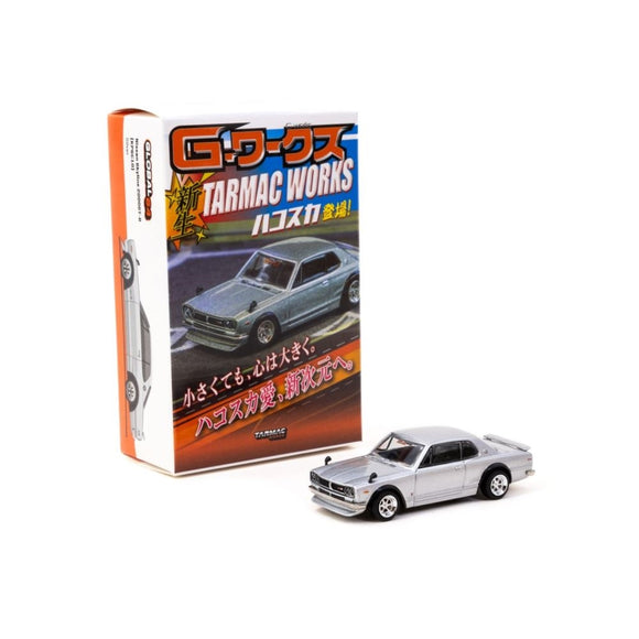 (Pre-Order) 1:64 Nissan Skyline 2000 GT-R (KPGC10) -- Silver w/Chrome Wheels -- Tarmac Works (Special Edition)