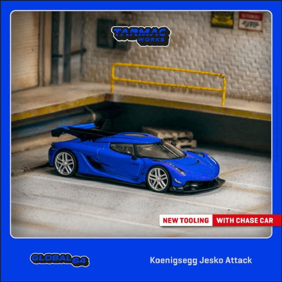 (Pre-Order) 1:64 Koenigsegg Jesko Attack -- Blue -- Tarmac Works