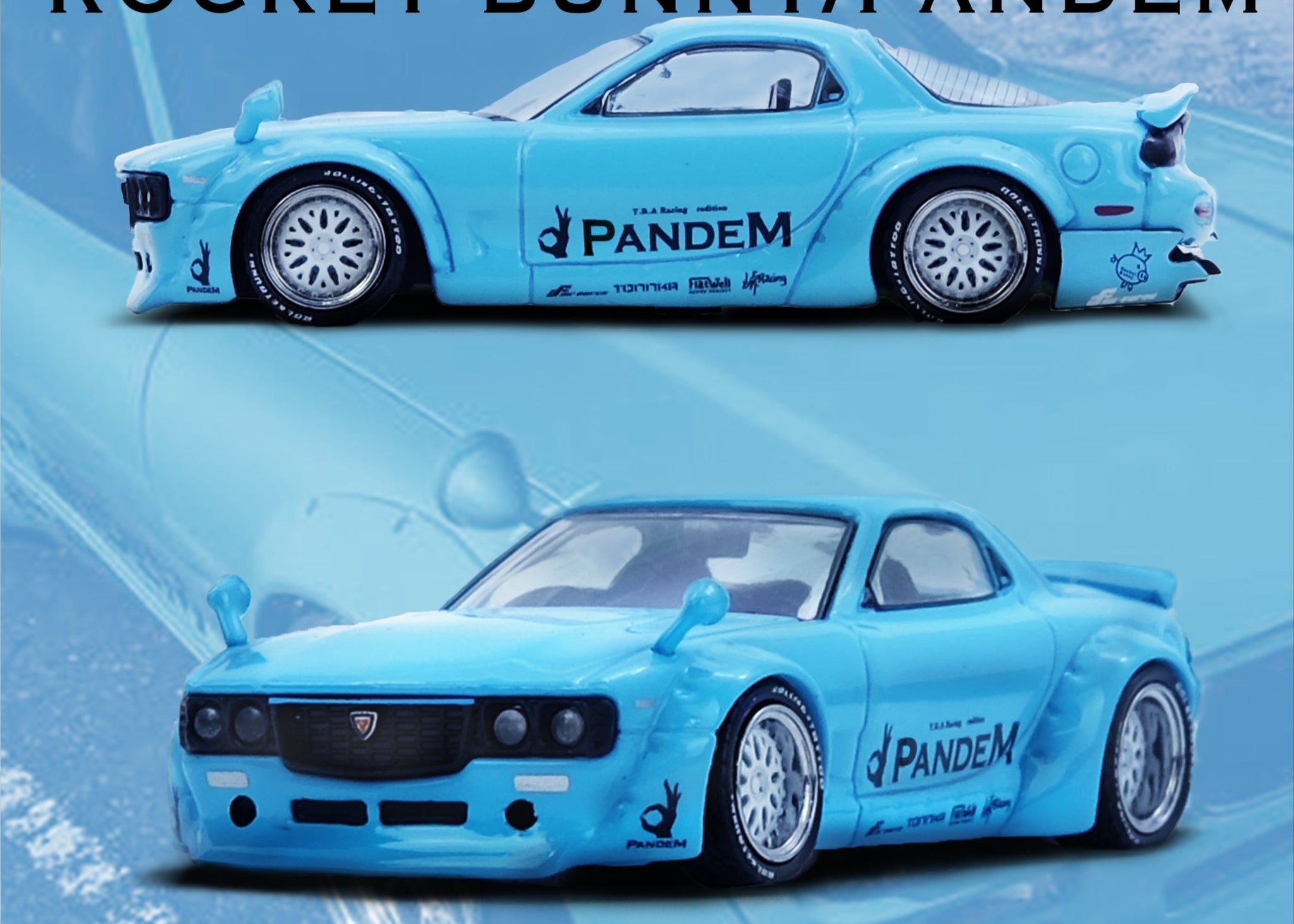 Pre-Order) 1:64 Mazda RX7 (FD3S) PANDEM -- Tiffany Blue -- INNO64