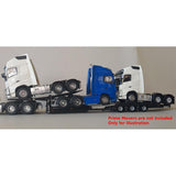 1:50 Estepe Extendable Truck Transporter 3-Axle Trailer -- Silver -- WSI 04-2114