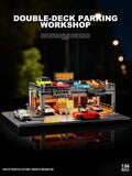 1:64 Diorama – Safework Double-Deck Parking Workshop Miniature Scene -- SCJ 82042