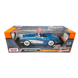 1:18 1958 Chevrolet Corvette -- Turquoise Blue -- MotorMax: Timeless Legends 73109