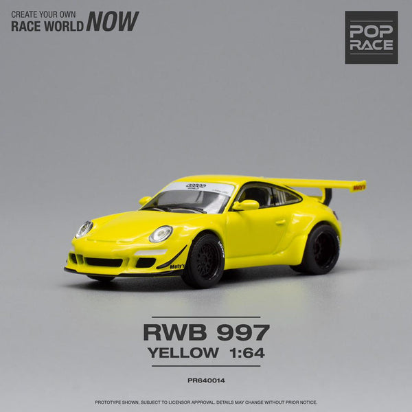 1:64 RWB 997 -- Yellow -- Pop Race Porsche 911