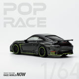 1:64 Porsche 991 (992) Stinger GTR Carbon Edition -- Carbon w/Green -- Pop Race