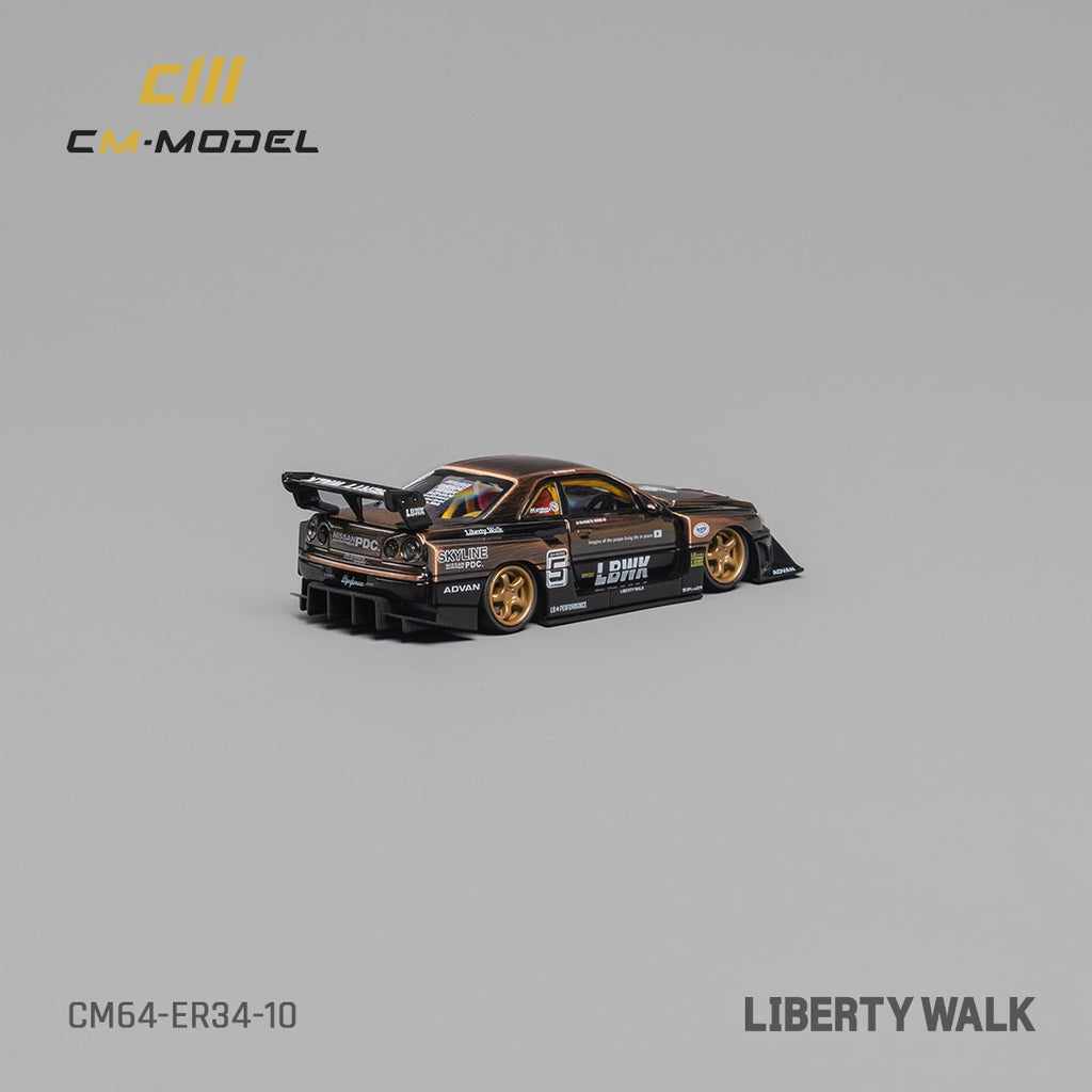 1:64 Nissan R34 Skyline GTR LBWK Super Silhouette -- #5 Bronze -- CM-M