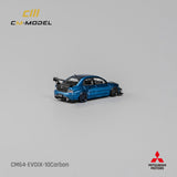 (Pre-Order) 1:64 Mitsubishi Lancer Evo IX (9) -- Metallic Blue w/Carbon Bonnet -- CM-Model