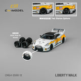 (Pre-Order) 1:64 Nissan R35 LBWK GT35RR Super Silhouette -- #23 White/Yellow -- CM-Model