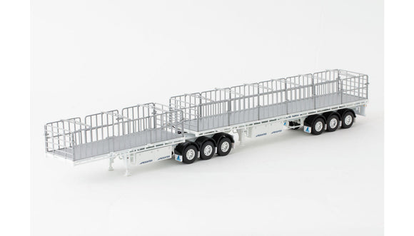 1:50 MaxiTRANS B Double Flat Top -- White -- Drake Truck ZT09124
