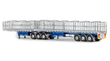 1:50 MaxiTRANS B Double Flat Top -- White/Blue -- Drake Truck ZT09172