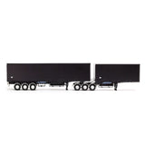 1:50 Eziliner B-Double Trailer Set -- Black/White -- Drake Truck ZT09279