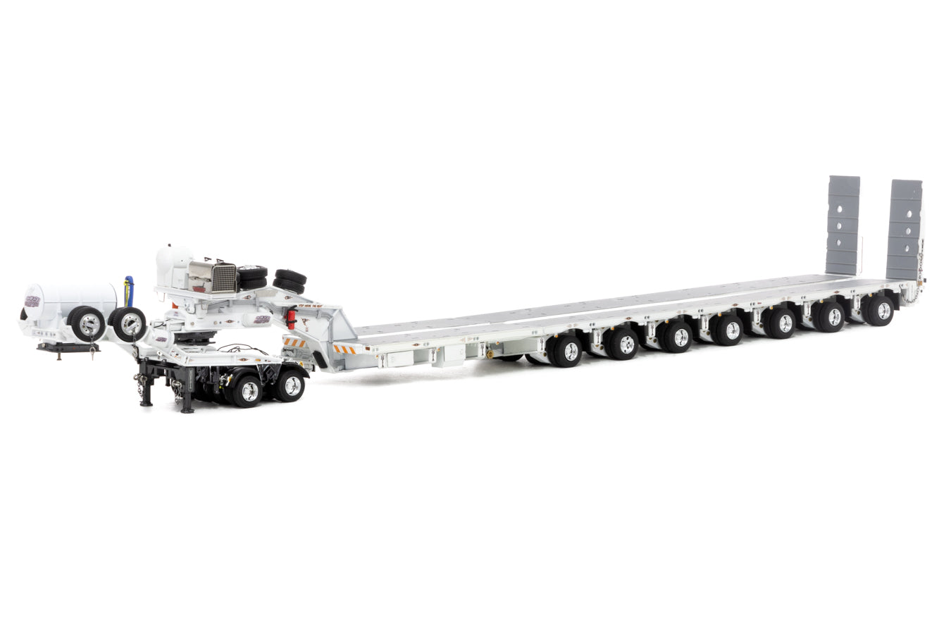 Drake ZT09077 1:50 Scale 7x8 Steerable Trailer With 2x8 Dolly – Diecast Model – Gunmetal Grey