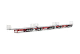 1:50 Freighter Triple Road Train Set -- White/Red -- Drake Truck ZT09379