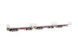 1:50 Freighter Triple Road Train Set -- White/Red -- Drake Truck ZT09379
