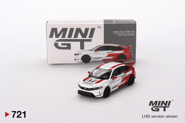 ミニカー 1/18 Honda Civic Type R 2023 #1 pace car 1/64 Mini GT 2023 Honda Civic Type-R Boost Blue Pearl