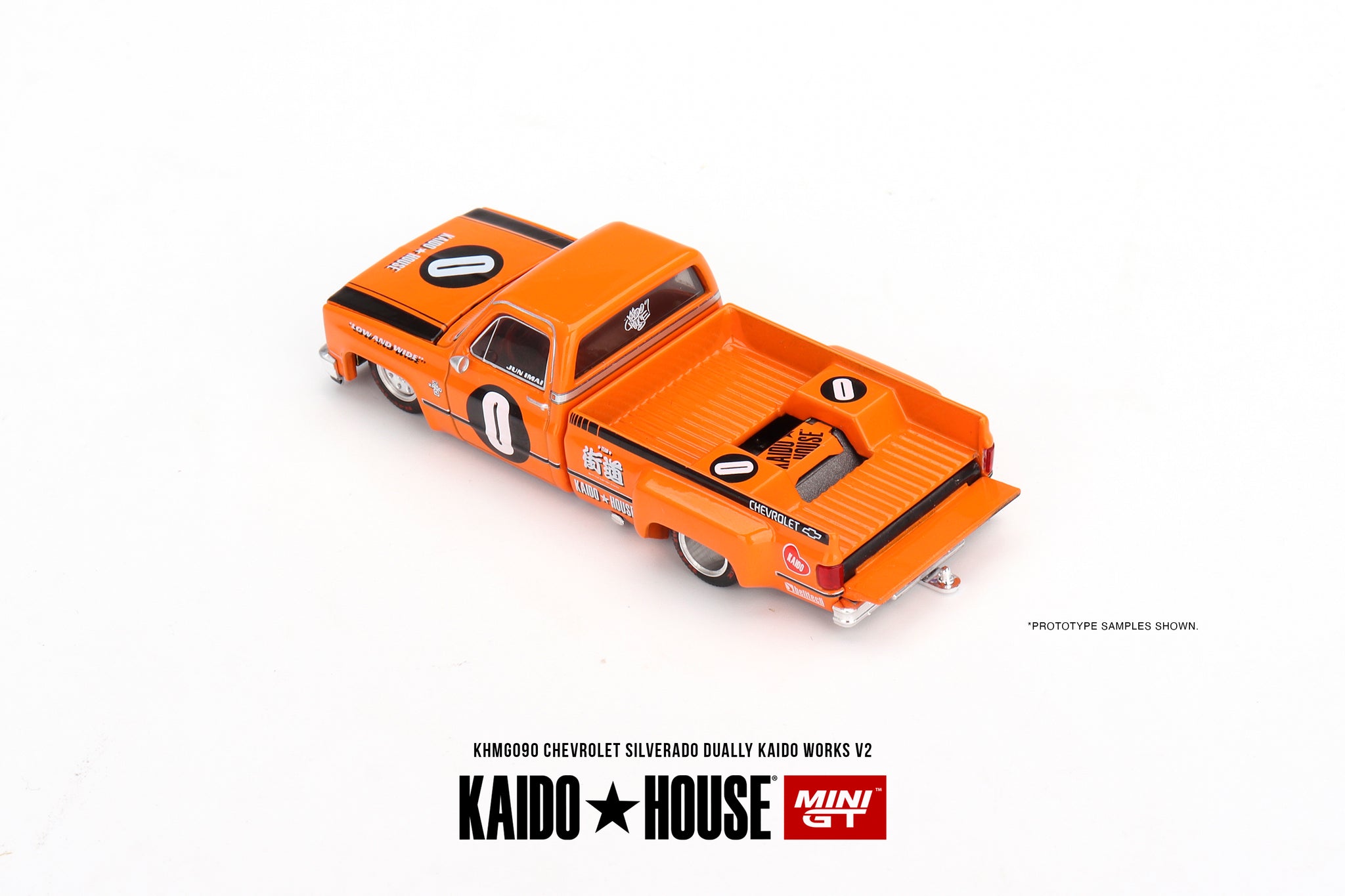 1:64 Chevrolet Silverado Dually -- KAIDO WORKS V2 Orange -- Kaido Hous
