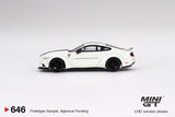 1:64 Ford Mustang GT LB-WORKS -- White w/Blue Stripes -- Mini GT MGT00646