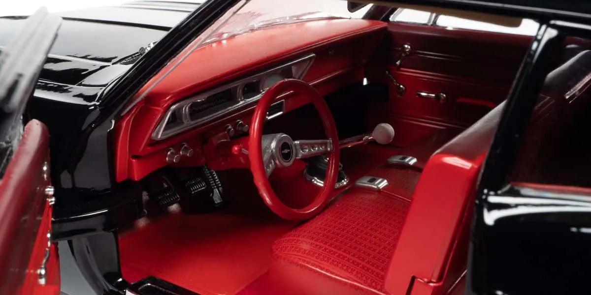 1:18 1966 Chevrolet Biscayne (Nickey) -- Tuxedo Black -- American Musc