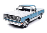 1:18 1977 Dodge Adventure Sweptline -- Light Blue/White -- American Muscle